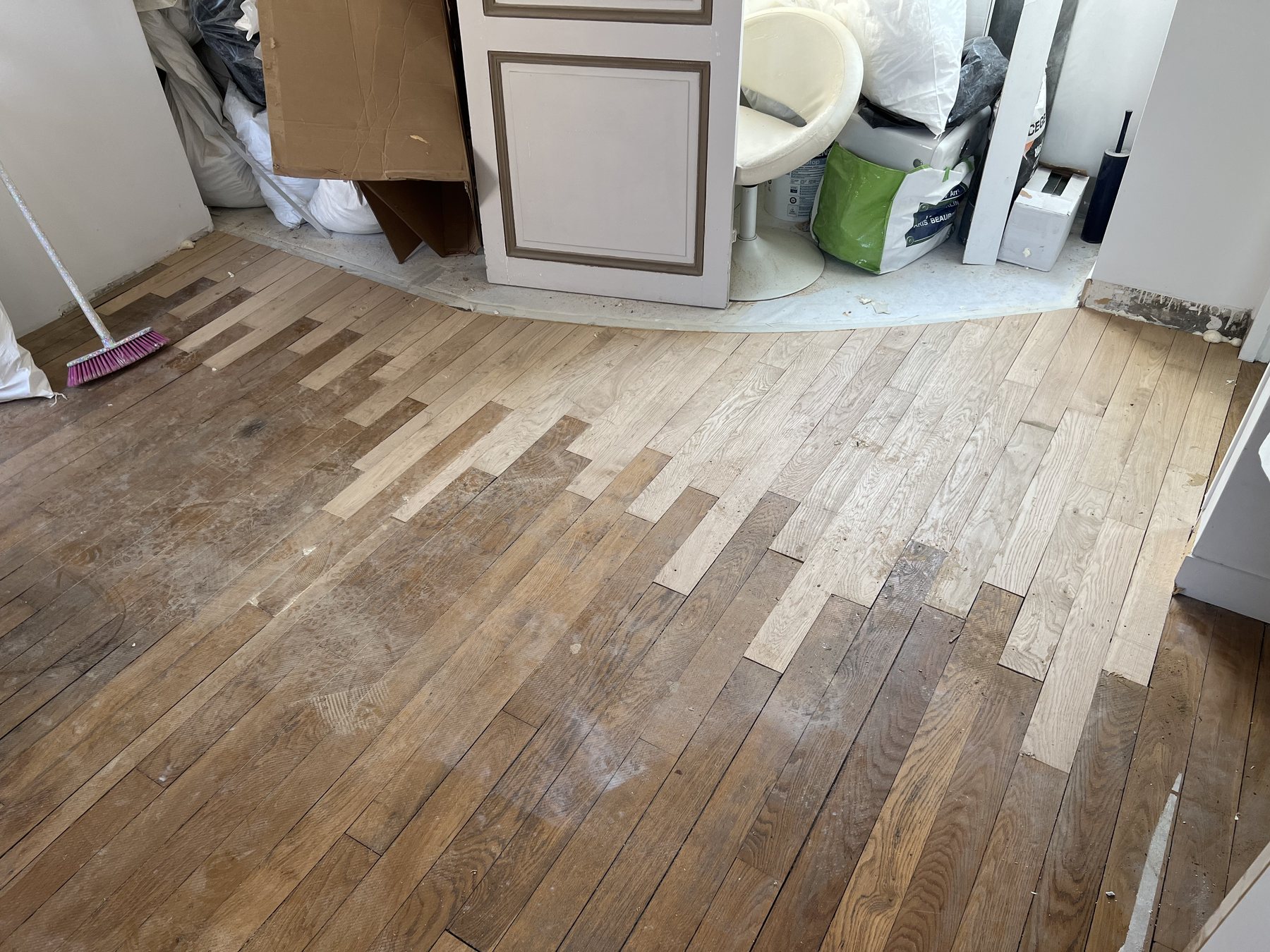 Raccord parquet chantier